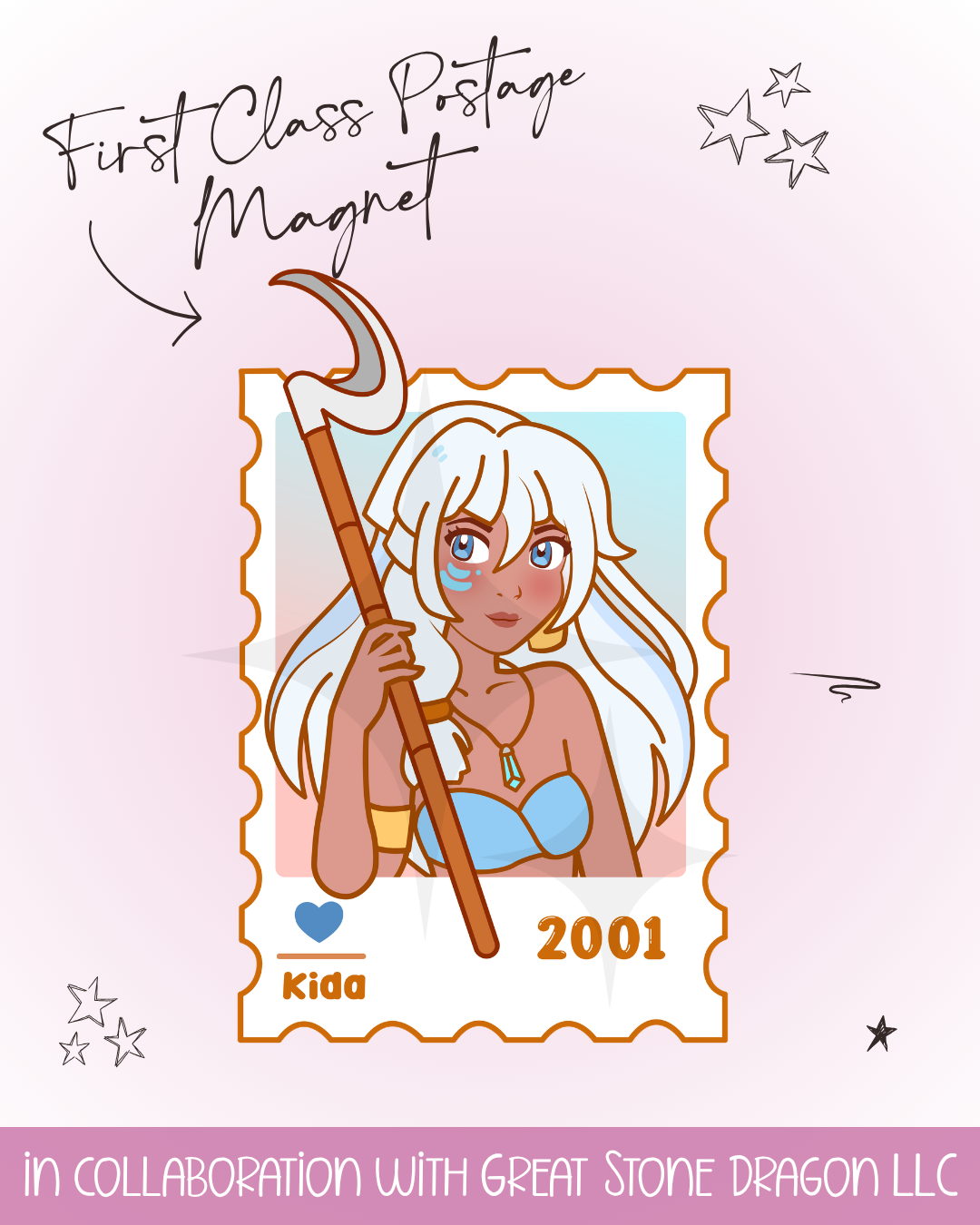 First Class Postage Magnet - Kida