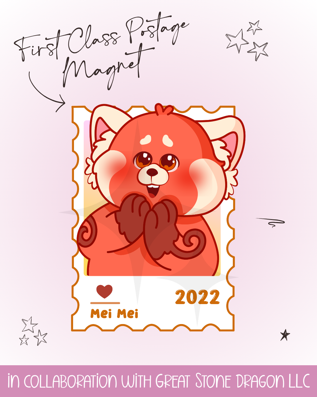 First Class Postage Magnet - Mei Mei