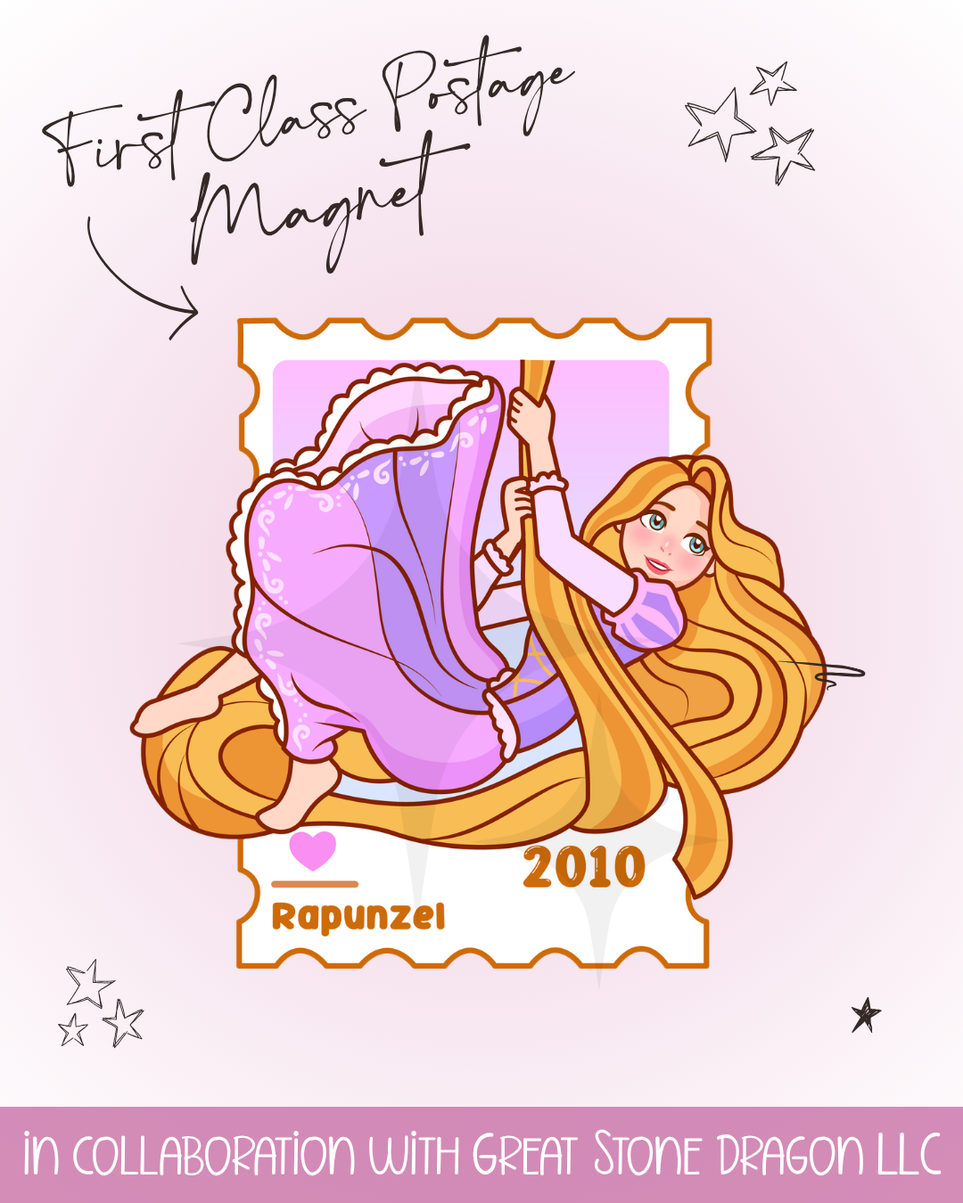 First Class Postage Magnet - Rapunzel