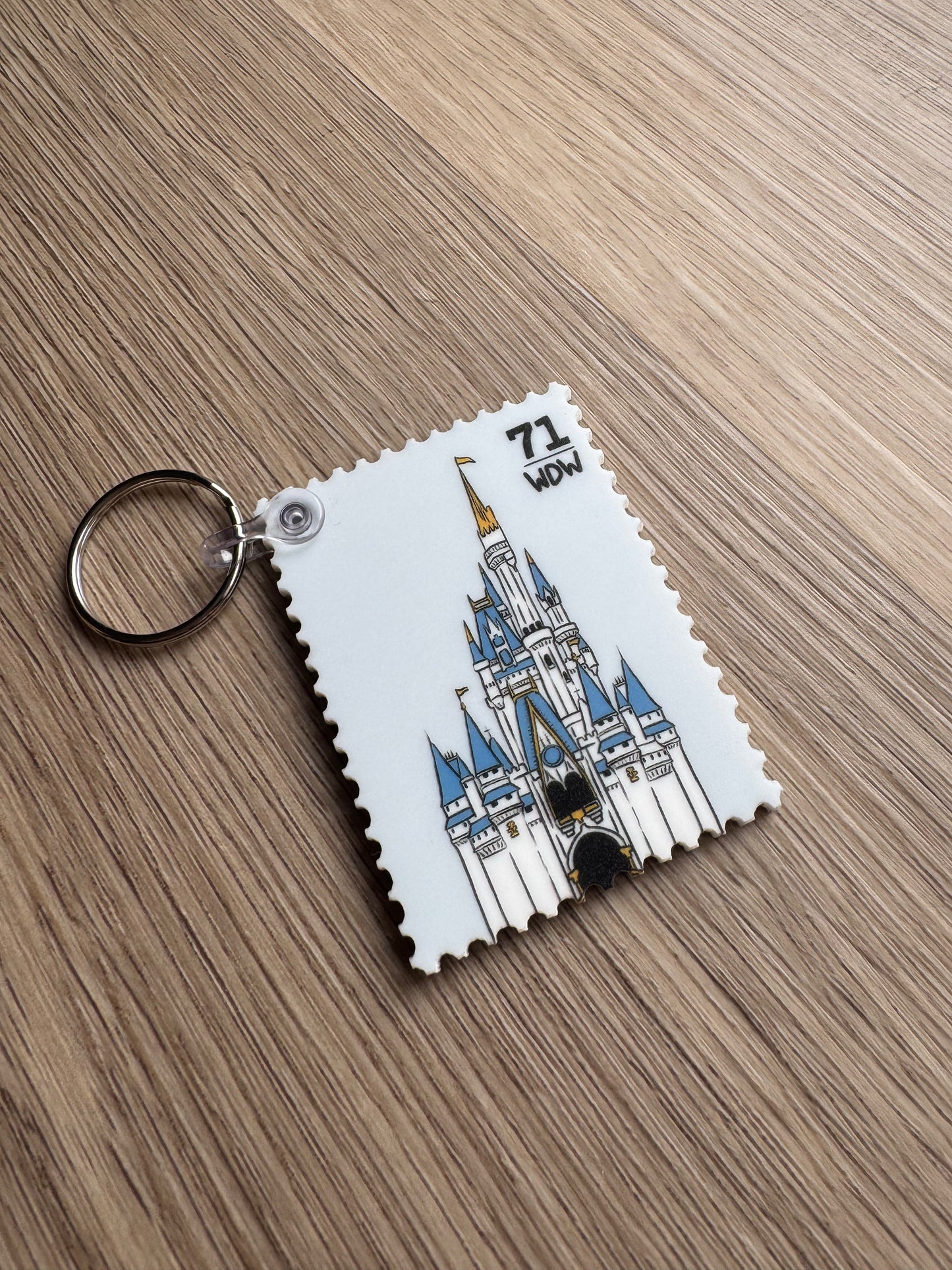 World Stamp Keychain