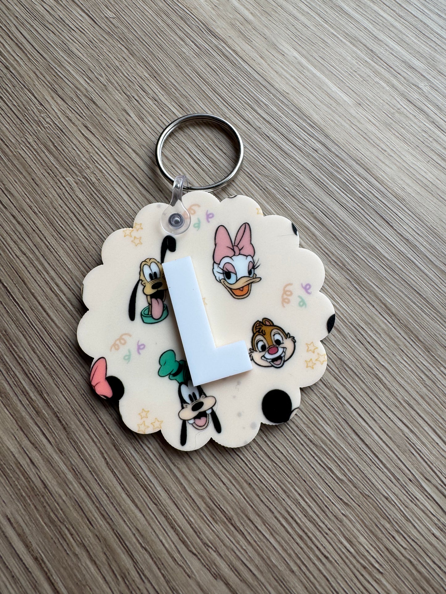Friends Scalloped Initial Keychain