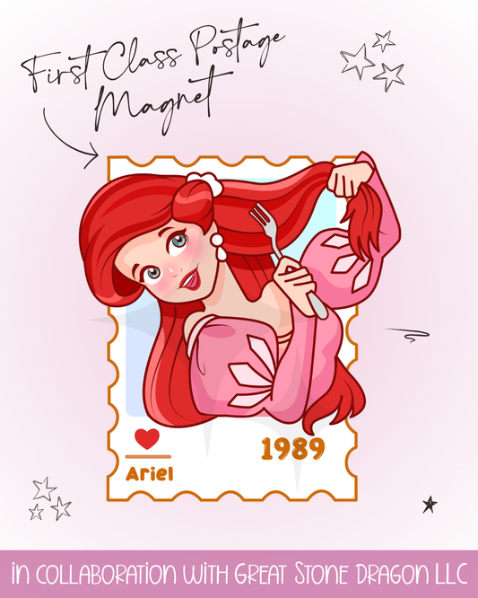 First Class Postage Magnet - Ariel