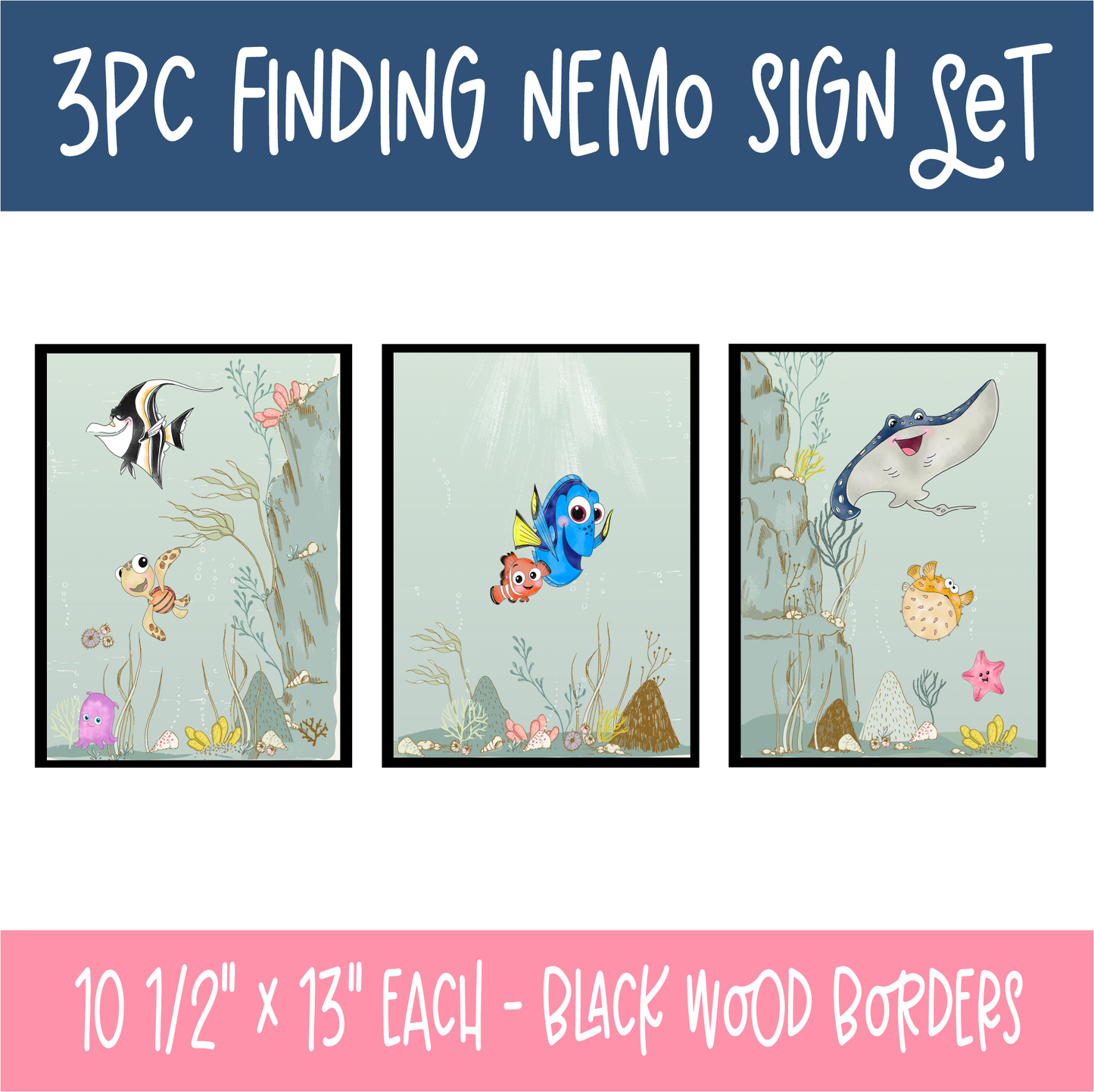 3pc Finding Nemo Sign Set