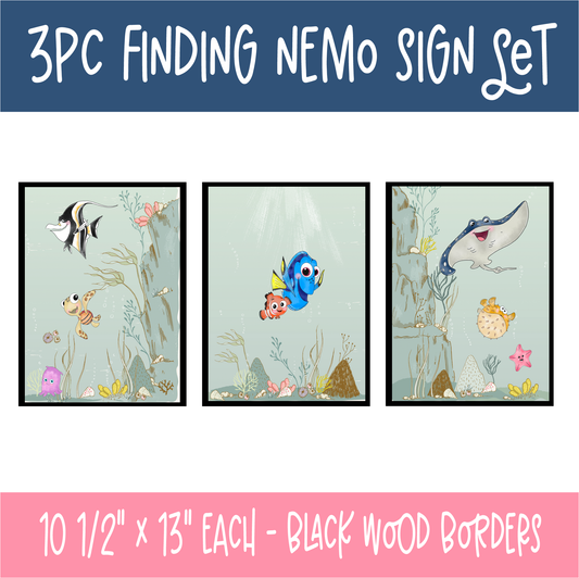 3pc Finding Nemo Sign Set