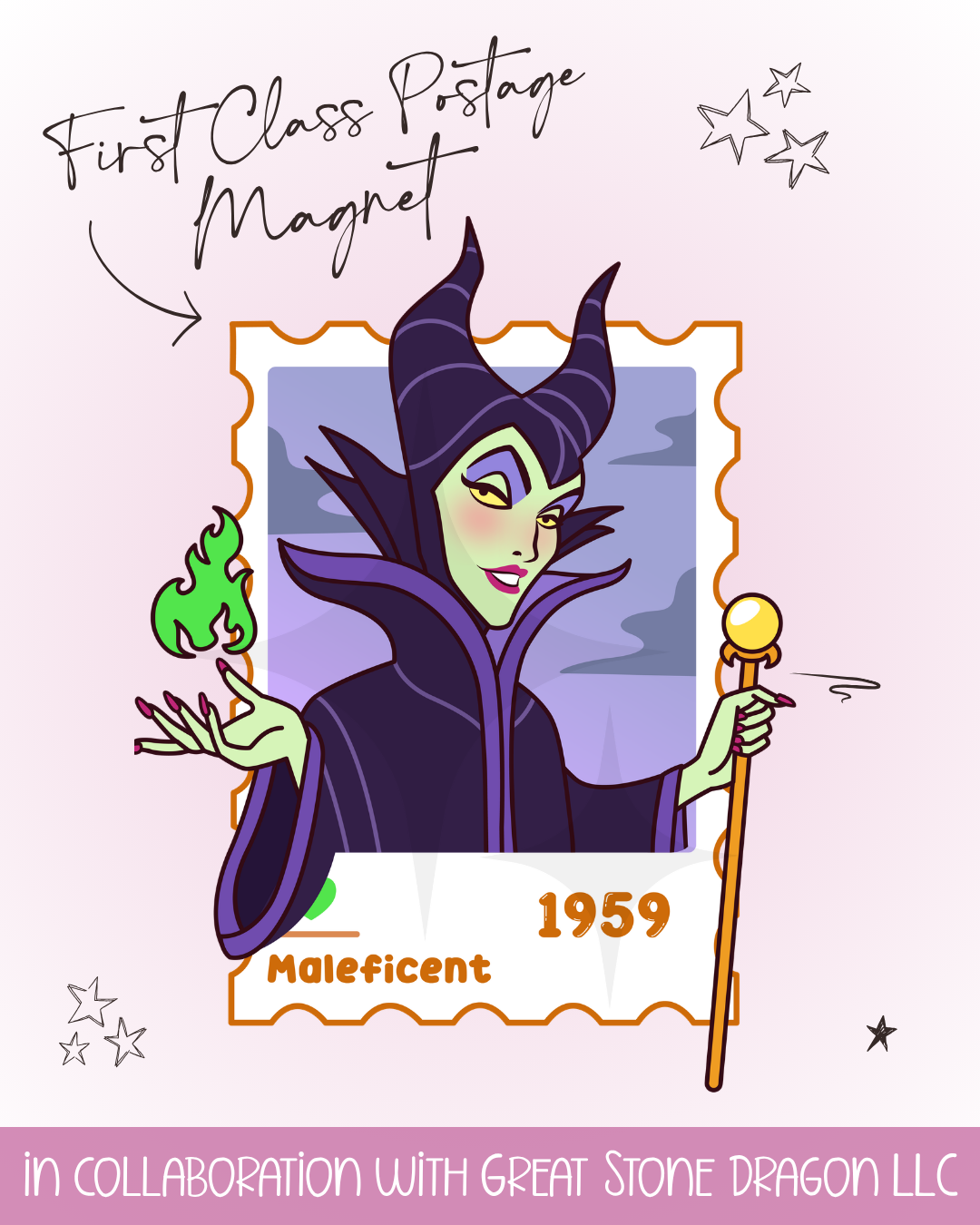 First Class Postage Magnet - Maleficent