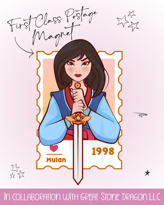 First Class Postage Magnet - Mulan