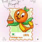 First Class Postage Magnet - Orange Bird
