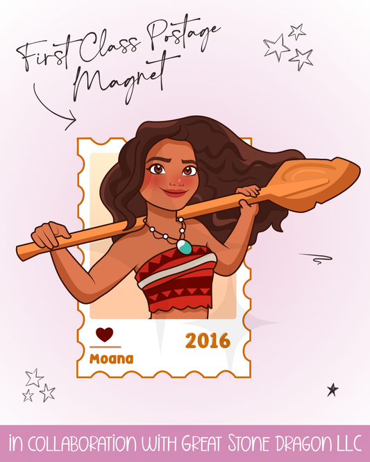First Class Postage Magnet - Moana
