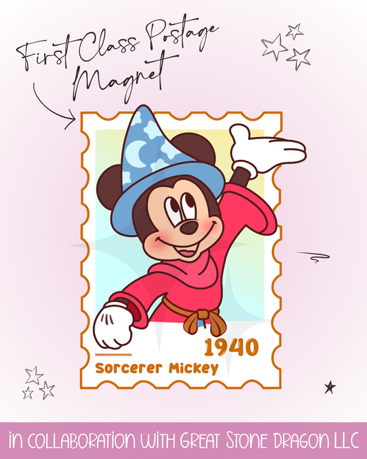 First Class Postage Magnet - Sorcerer Mickey