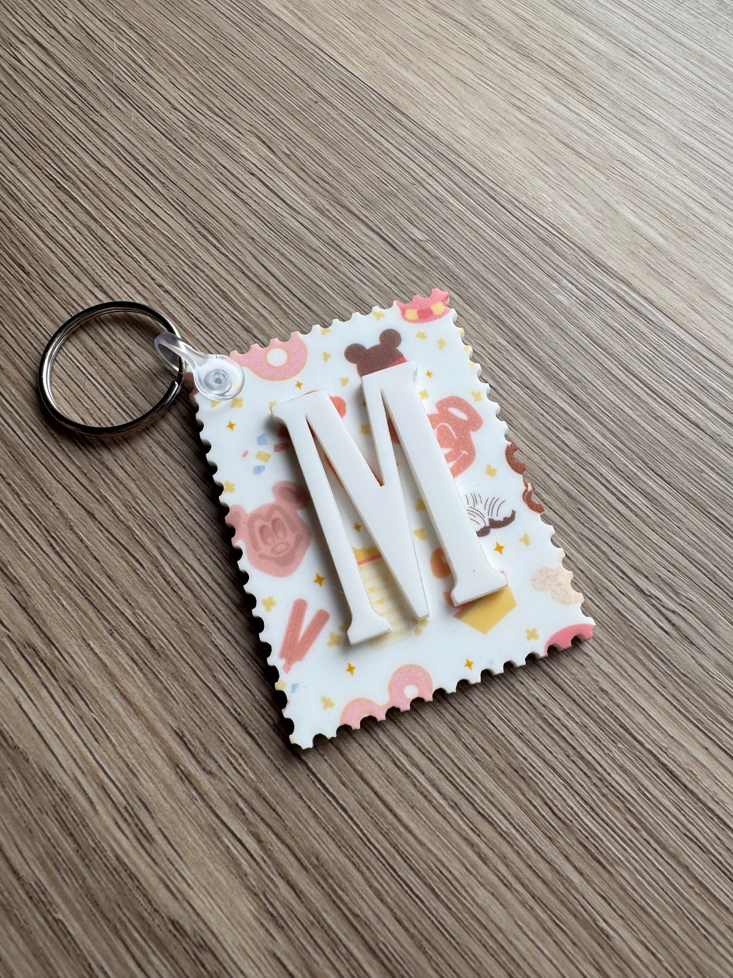 Snacks Stamp Initial Keychain
