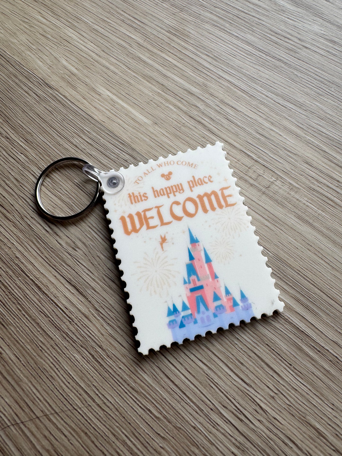 Welcome Castle Stamp Keychain