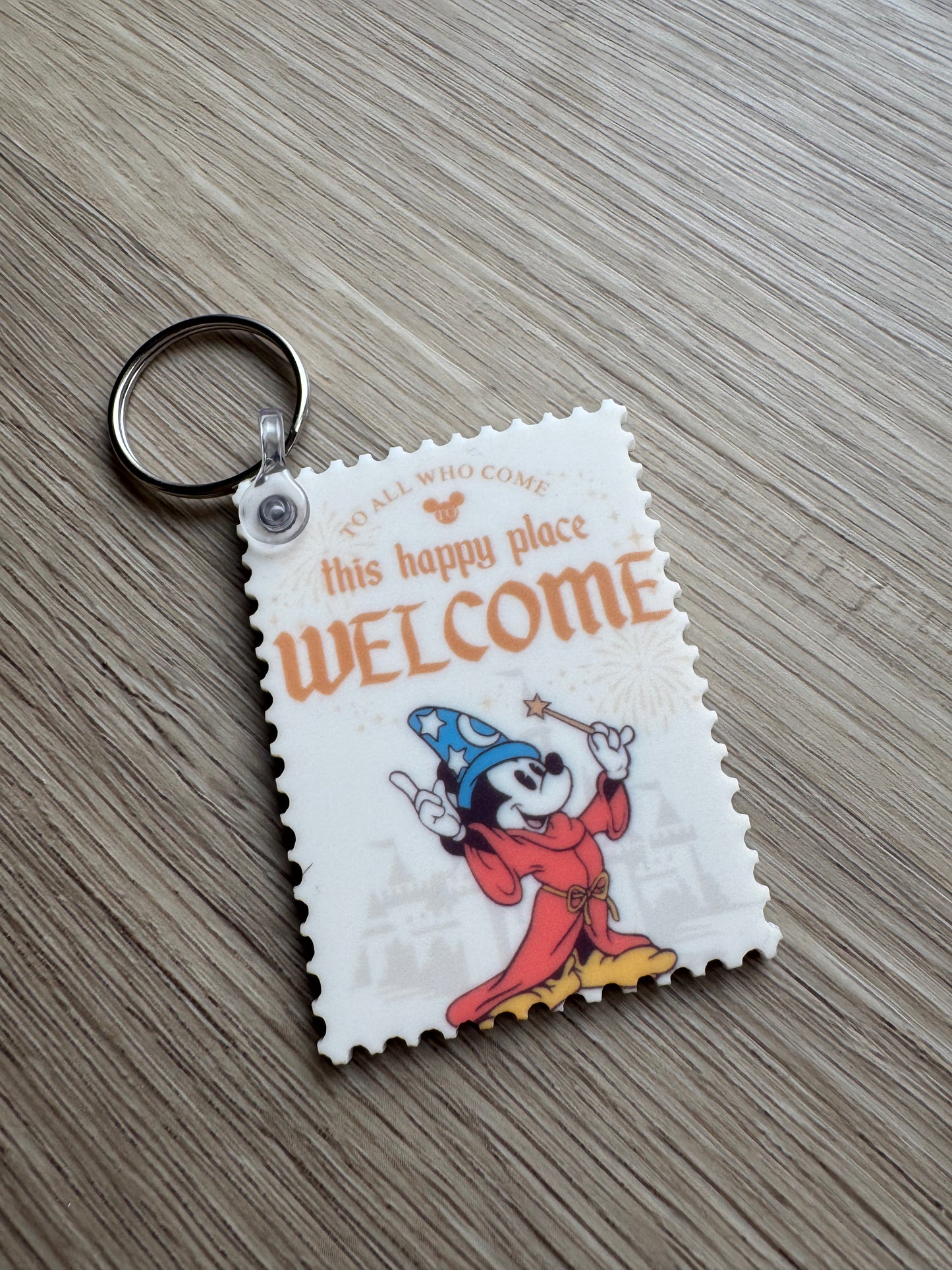 Welcome Mouse Stamp Keychain