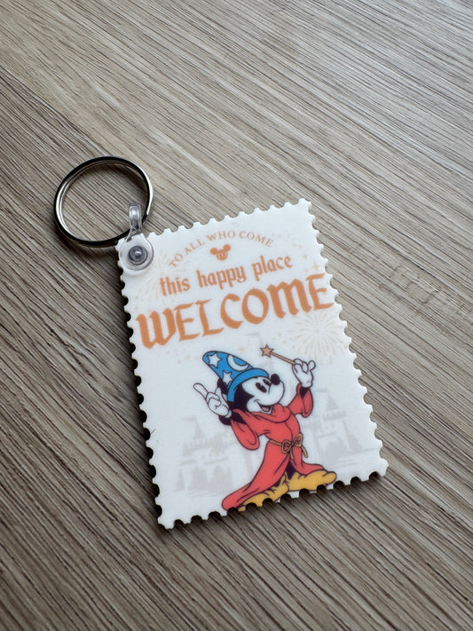 Welcome Mouse Stamp Keychain