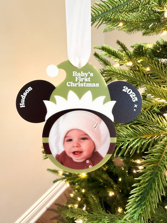 Boy Elf Photo Ornament