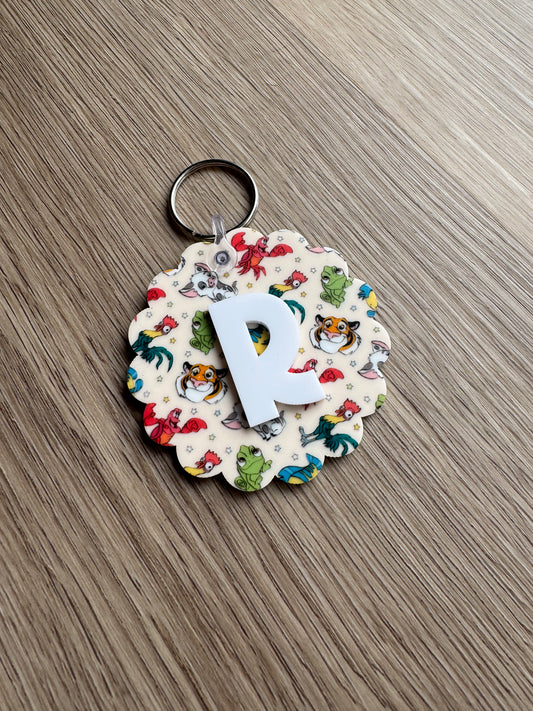 Sidekicks Scalloped Initial Keychain