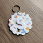 World Scalloped Initial Keychain