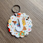 Pooh Scalloped Initial Keychain