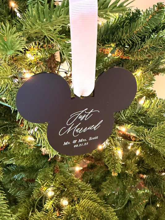 Just Married First Christmas Married Ornament