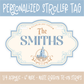 Blue Personalized Stroller Tag