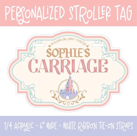 Pink Personalized Stroller Tag